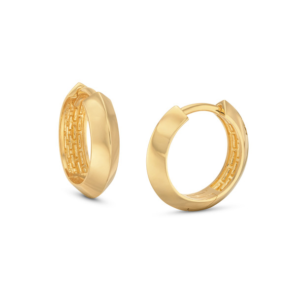 Knife Edge Polished Huggie Earrings