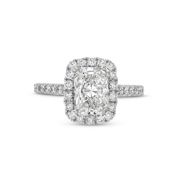 Radiant Lab Grown Diamond Halo Engagement Ring By Diamonds Direct Designs