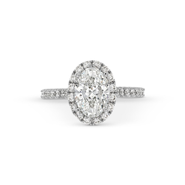 Oval Lab Grown Diamond Halo Engagement Ring by Diamonds Direct Designs