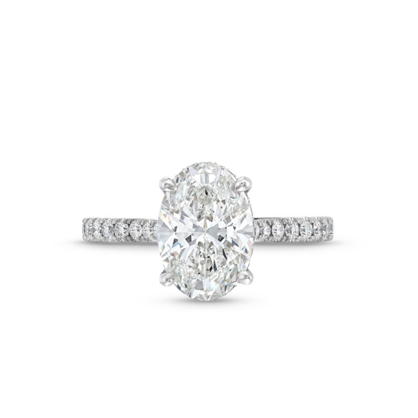 Oval Lab Grown Diamond Hidden Halo Engagement Ring By Diamonds Direct Designs