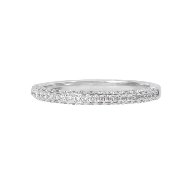 Three Sided Pave Wedding Band