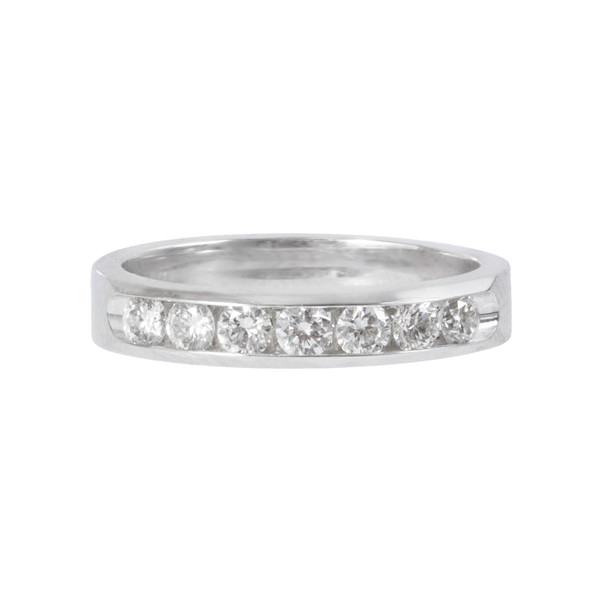 Seven Channel Diamond Wedding Band
