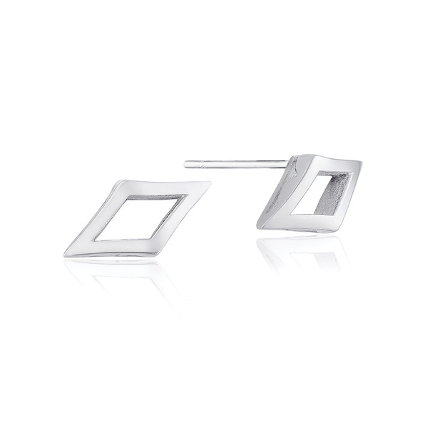 Tacori Silver High Polish Kite Shape Stud Earrings