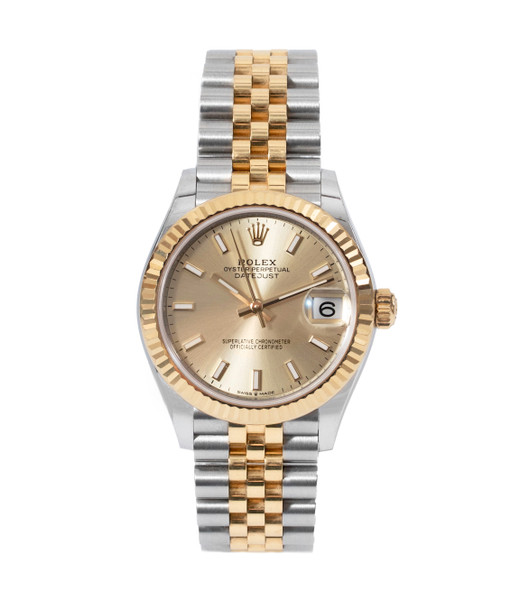 Rolex Datejust 31 Champagne Dial Watch | Oystersteel & Yellow Gold