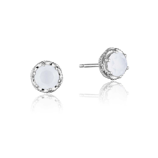 Tacori Crescent Crown Petite Chalcedony Stud Earrings