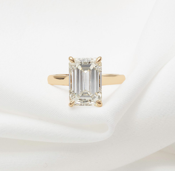 5.41 CT Emerald Cut K-VS2 GIA Solitaire Diamond Engagement Ring