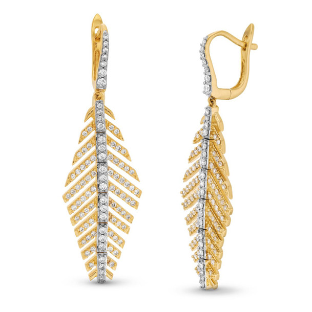 Fishtail Diamond Dangle Earrings