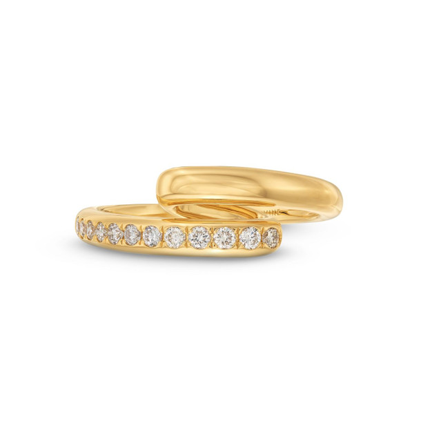 Graduated Crossover Diamond Wrap Ring