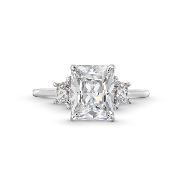 Three Stone Trapezoid Diamond Engagement Setting by Diamonds Direct Designs