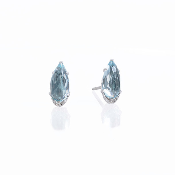 Tacori Horizon Shine Sky Blue Topaz and Diamond Stud Earrings