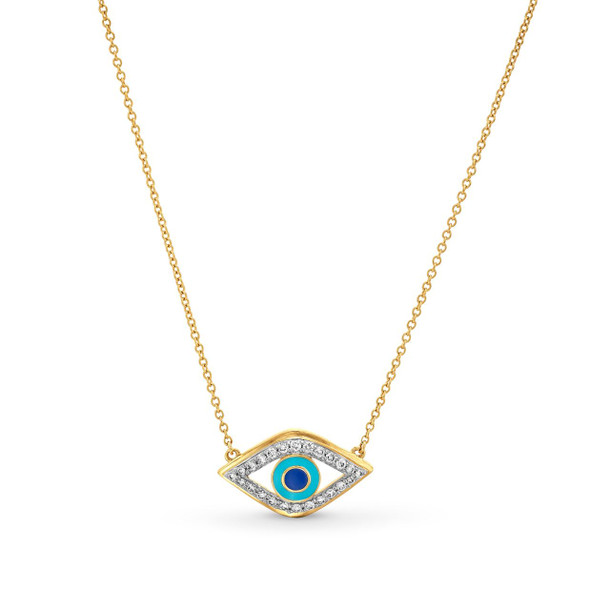 Diamond Evil Eye Pendant Necklace