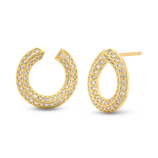 Pave Open Hoop Earrings
