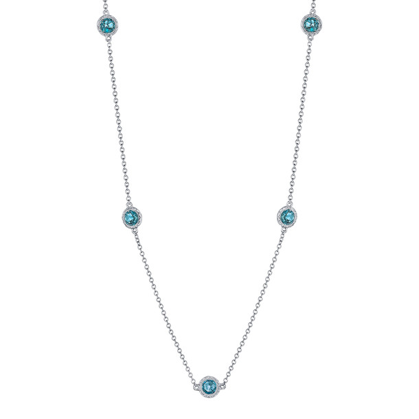 Tacori Crescent Embrace London Blue Topaz Station Necklace