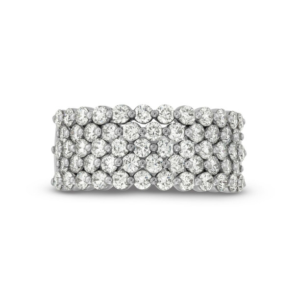 Five Row Pave Diamond Wedding Band