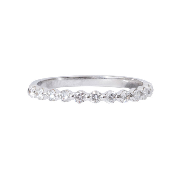 Eleven Diamond Single Prong Wedding Band