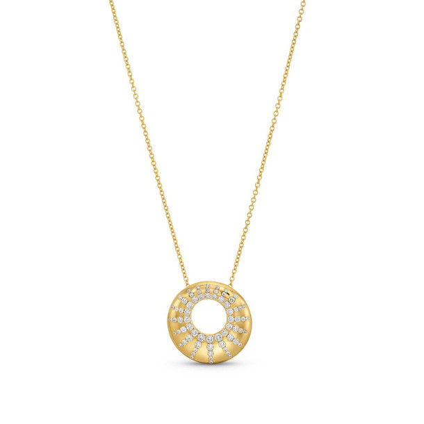 Diamond Scattered Circle Pendant Necklace