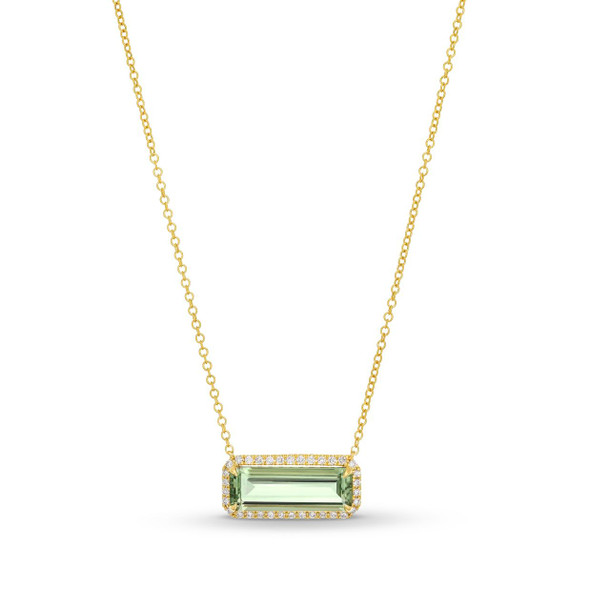 Green Amethyst Diamond Necklace