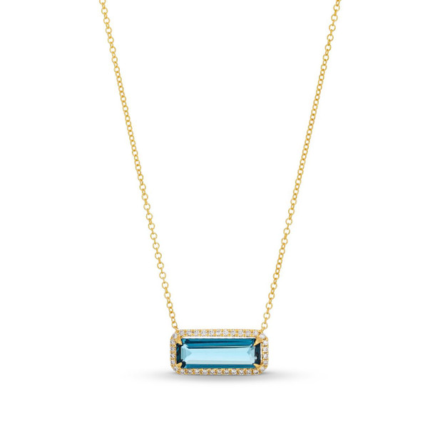 London Blue Topaz Diamond Necklace