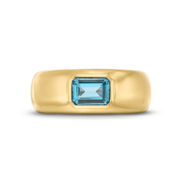 Blue Topaz Bezel Ring