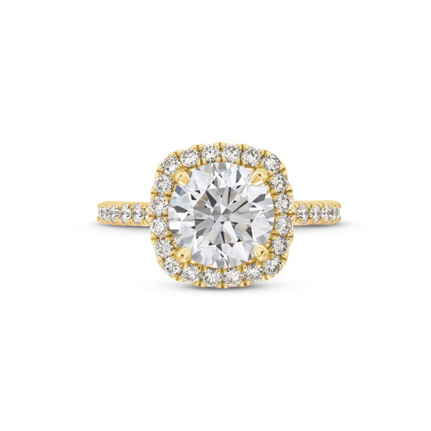 Round Lab Grown Diamond Halo Engagement Ring