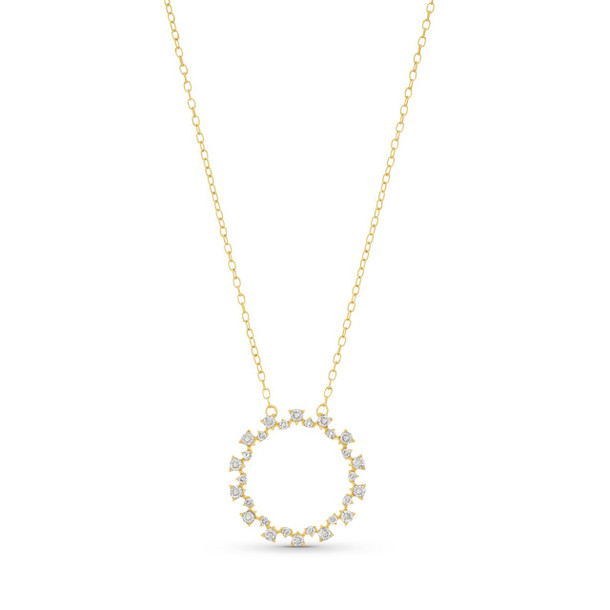 Floating Circle Diamond Pendant Necklace