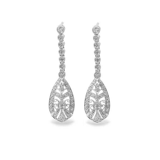 Vintage Inspired Diamond Drop Earrings