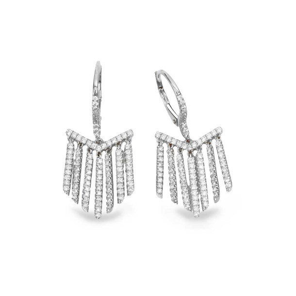 White Gold Diamond Fringe Earrings