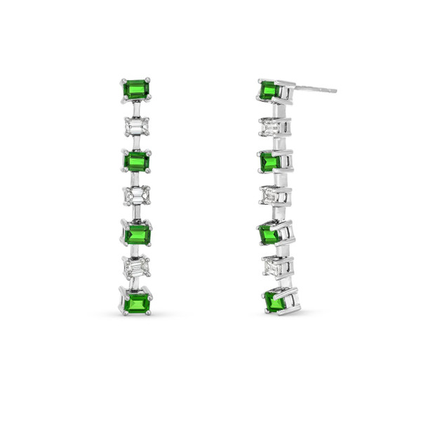 Emerald Diamond Drop Earrings