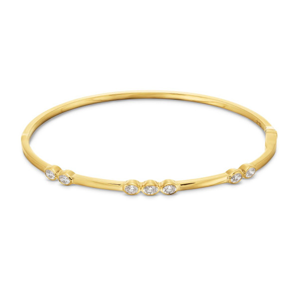 Seven Round Diamond Bangle Bracelet