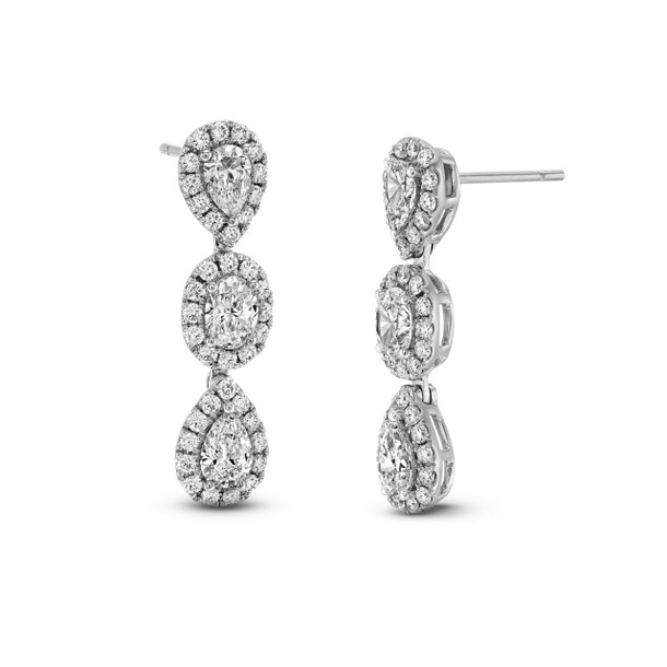 Mixed Diamond Drop Earrings