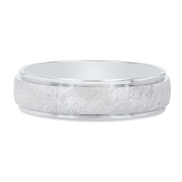 Wire Matte Polished Edge 6mm Wedding Band
