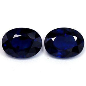 Oval 3.44tw Blue Sapphire Pair - #888800