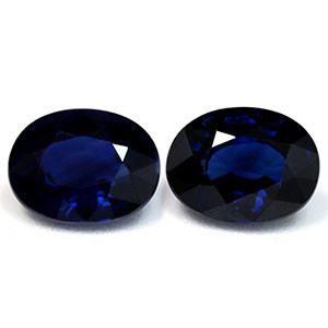 Oval 3.86tw Blue Sapphire Pair - #888801