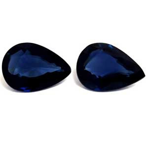 Pear 1.38tw Blue Sapphire Pair - #889605
