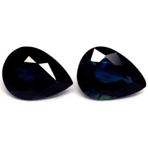 Pear 3.05tw Blue Sapphire Pair - #889590