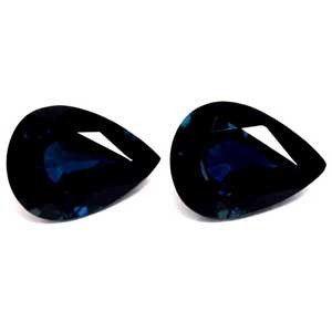 Pear 2.82tw Blue Sapphire Pair - #889681