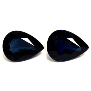 Pear 2.96tw Blue Sapphire Pair - #889679