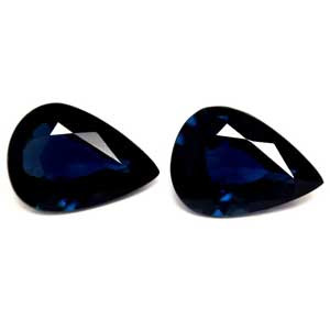 Pear 2.38tw Blue Sapphire Pair - #889583
