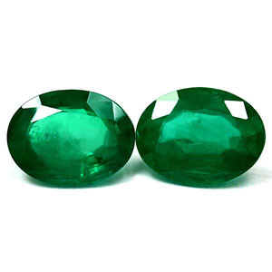 Oval 6.69tw Green Emerald Pair - #888484