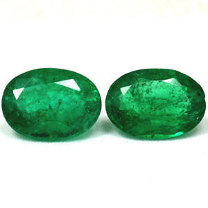 Oval 1.47tw Green Emerald Pair - #888562