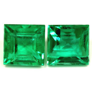Princess 2.70tw Green Emerald Pair - #889048