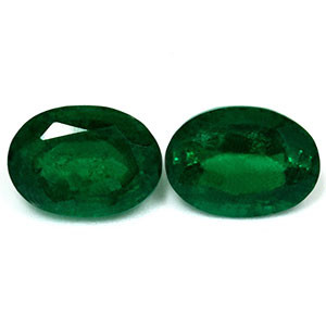 Oval 2.59tw Green Emerald Pair - #888546