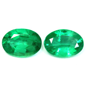 Oval 1.74tw Green Emerald Pair - #888852
