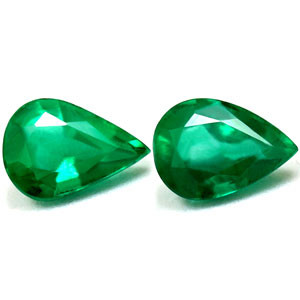 Pear 1.38tw Green Emerald Pair - #888902