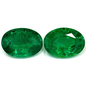 Oval 1.56tw Green Emerald Pair - #888619