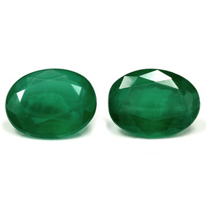 Oval 3.11tw Green Emerald Pair - #889179