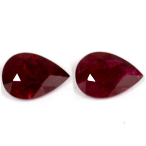 Pear 1.28tw Red Ruby Pair - #921633