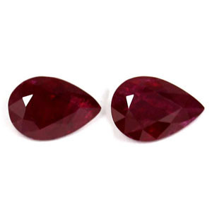 Pear 1.35tw Red Ruby Pair - #921628
