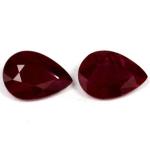 Pear 1.38tw Red Ruby Pair - #921630