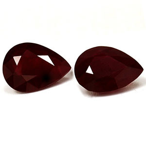 Pear 2.69tw Red Ruby Pair - #921641
